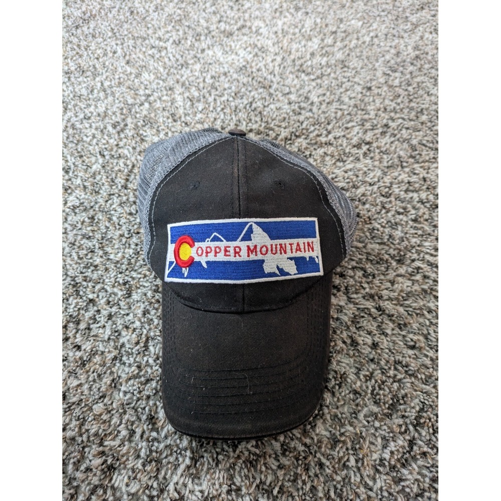 Copper Mountain Colorado Meshback‎ Snapback Trucker Hat Black Gray Hiking